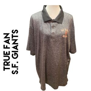 San Francisco Giants True Fan Polo Style Gray Short Sleeve Mens’s Shirt Size 2XL